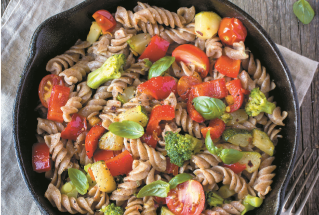 Receita saudável de fusili de vegetais