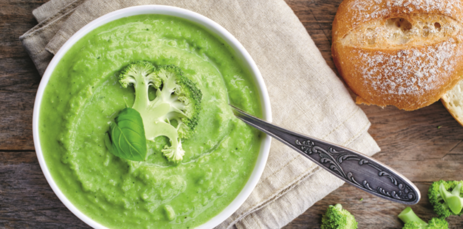 Creme de brócolos e ervilhas