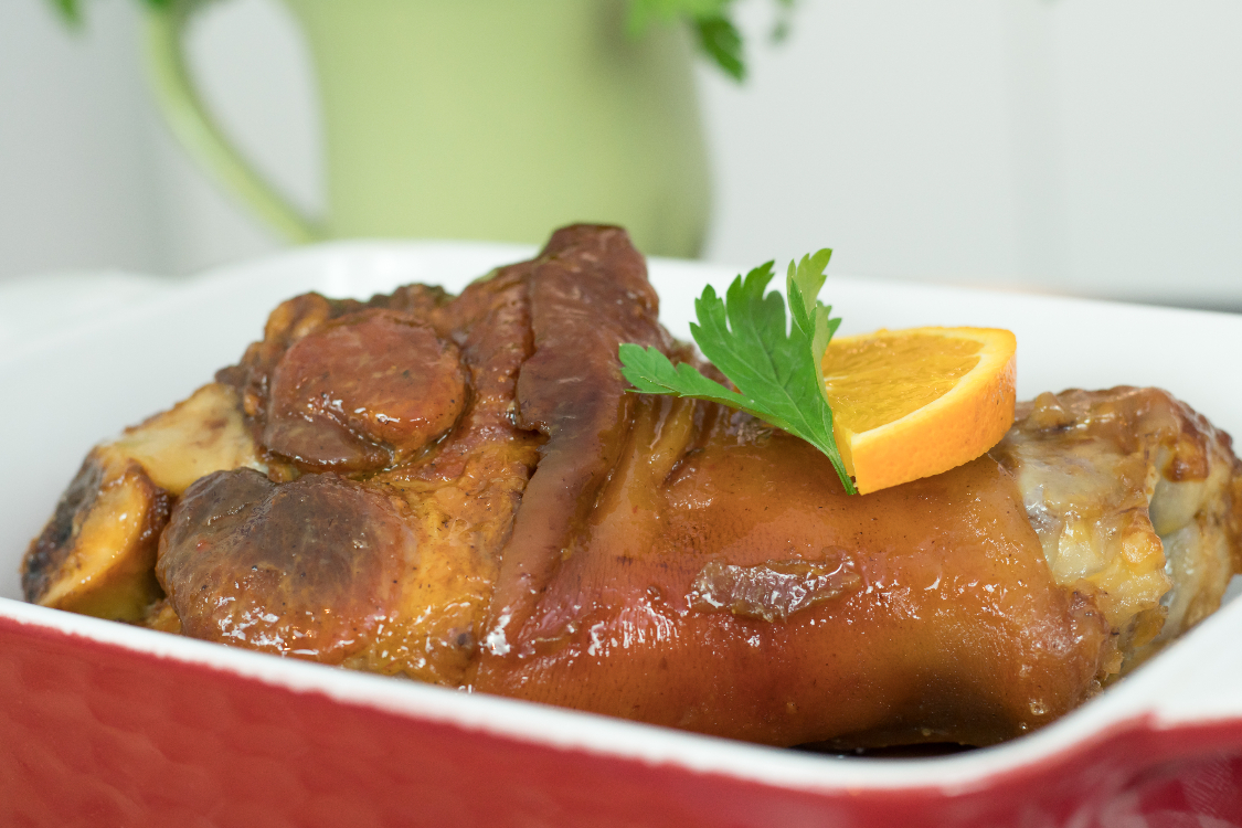 Pernil assado no forno com laranja