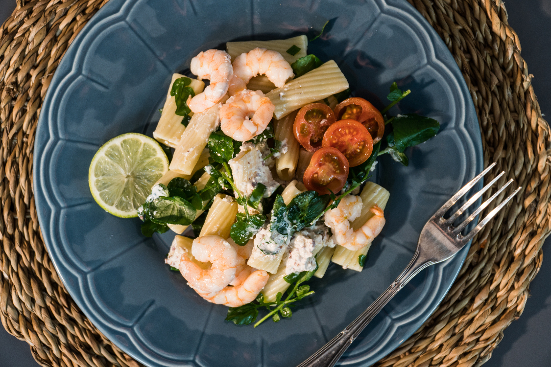 Receita de rigatoni de camarão