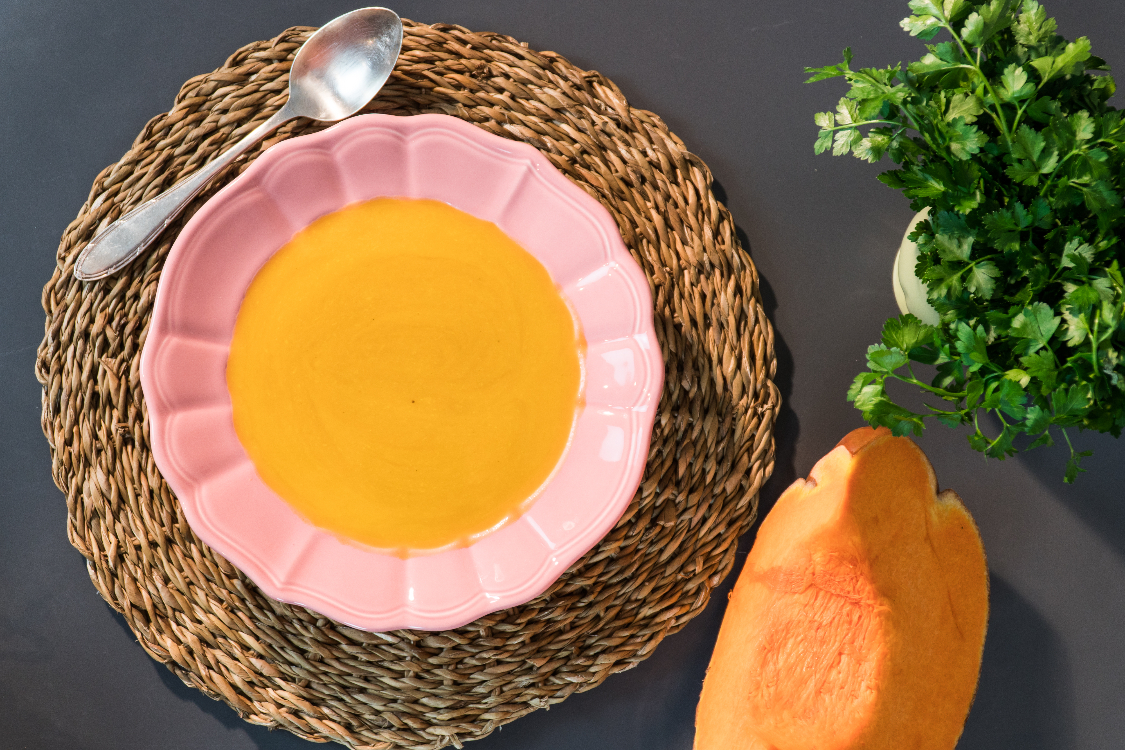 Sopa de abóbora e gengibre