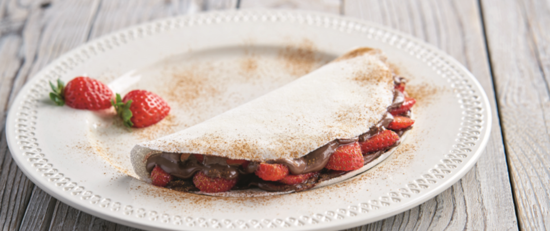 Tapioca de morangos com Nutella