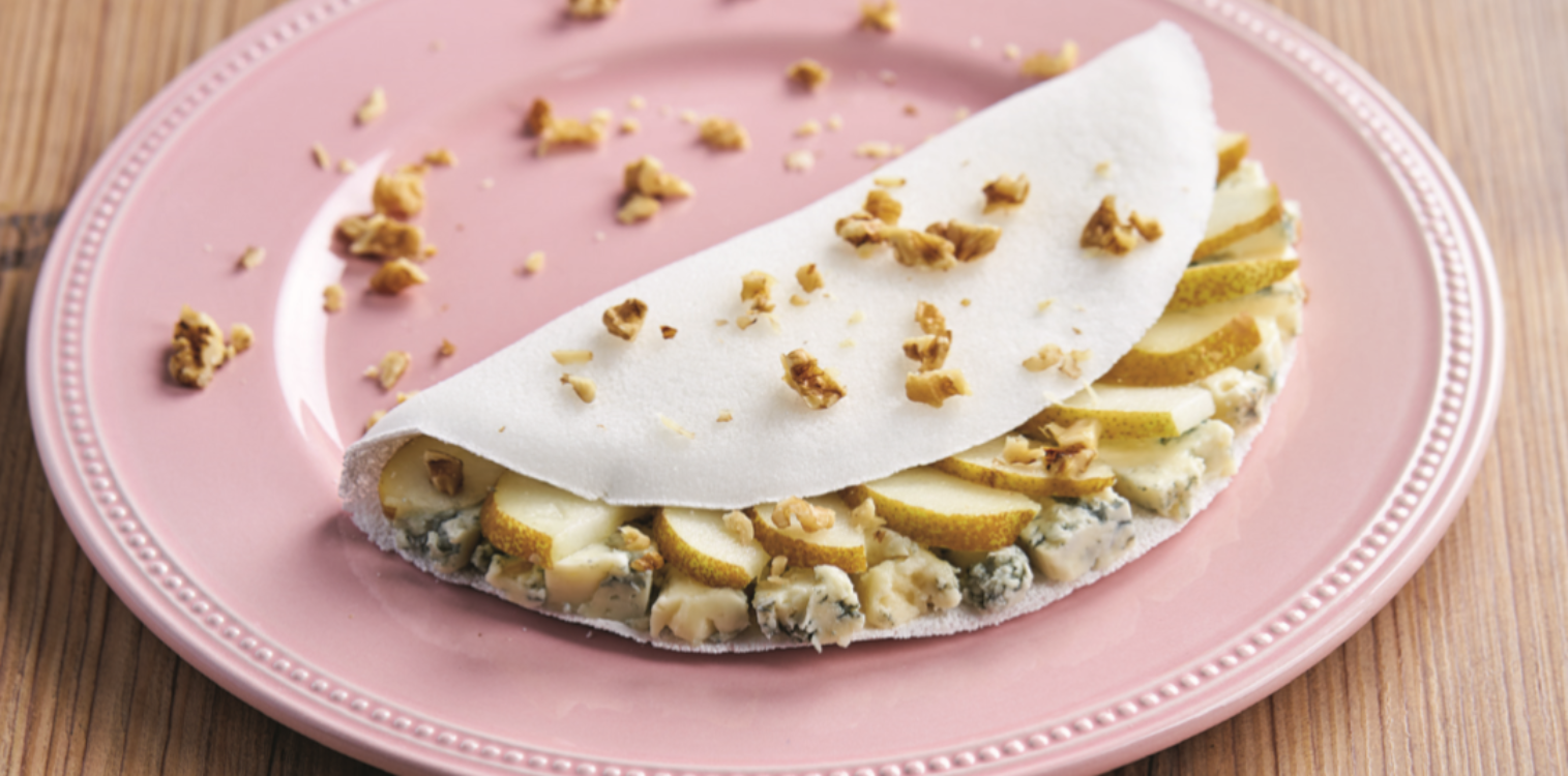 Tapioca de pera e gorgonzola