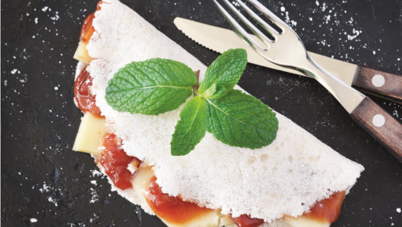 Receita de tapioca de marmelada e emmental