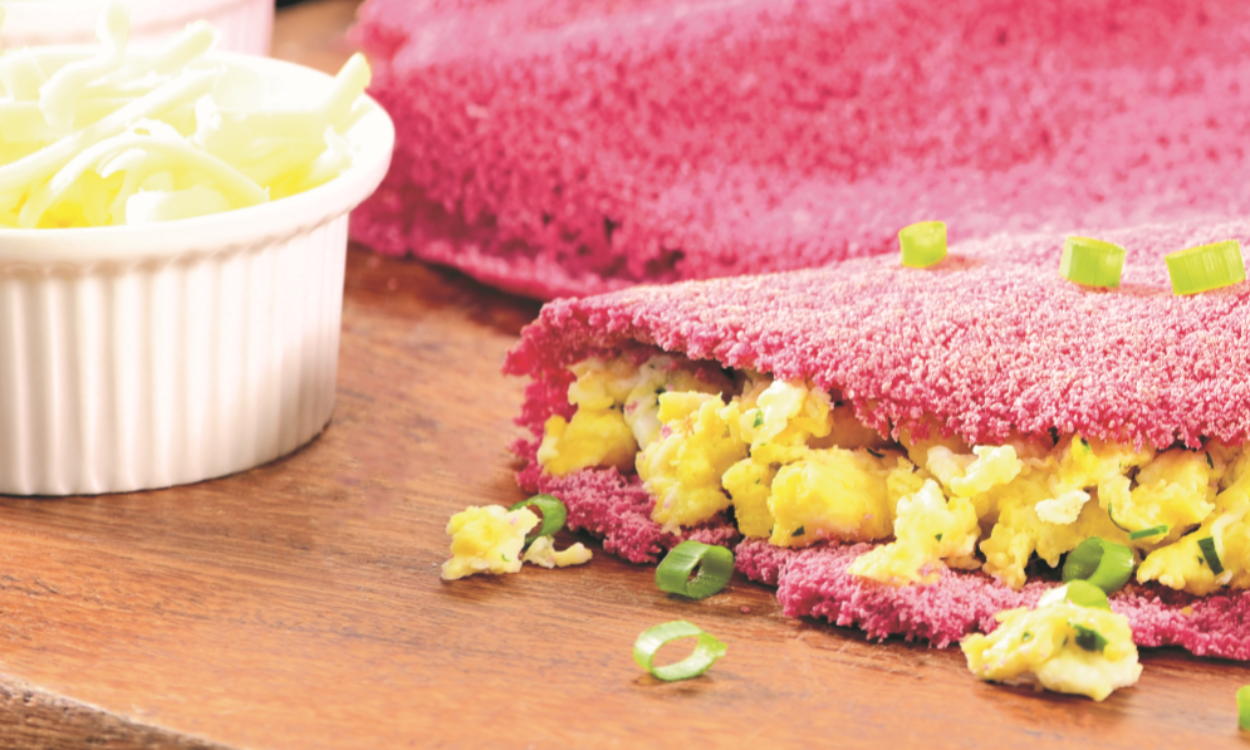 Receita de tapioca de ovo mexido