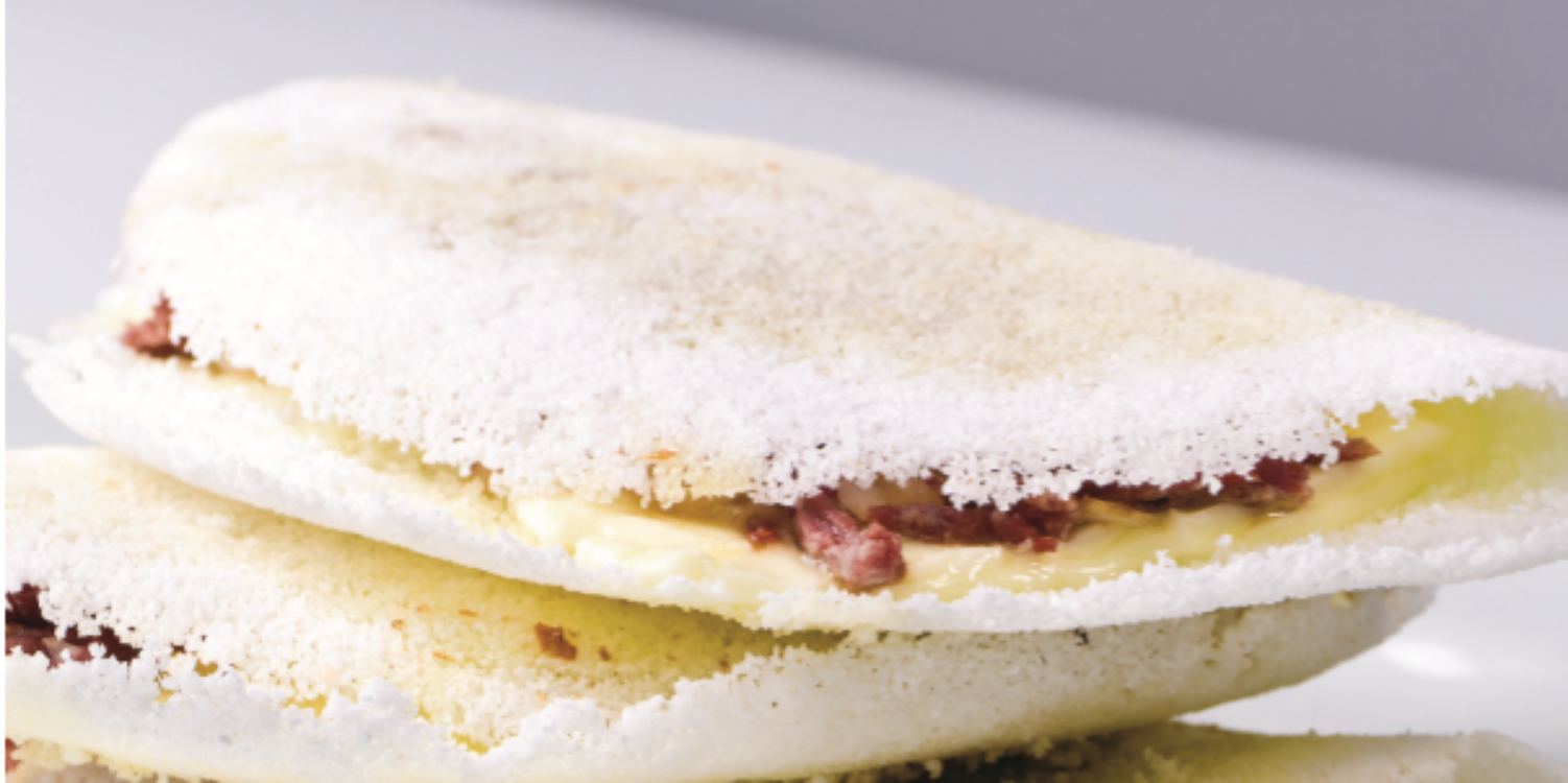 Tapioca de queijo e bacon