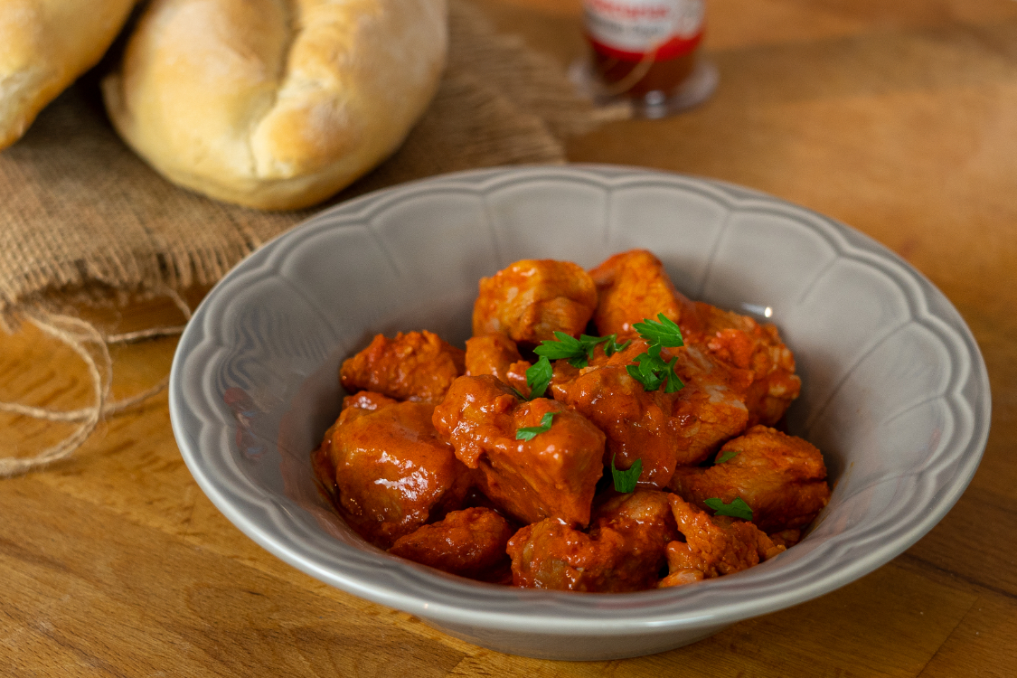 Rojões de porco com pimentão