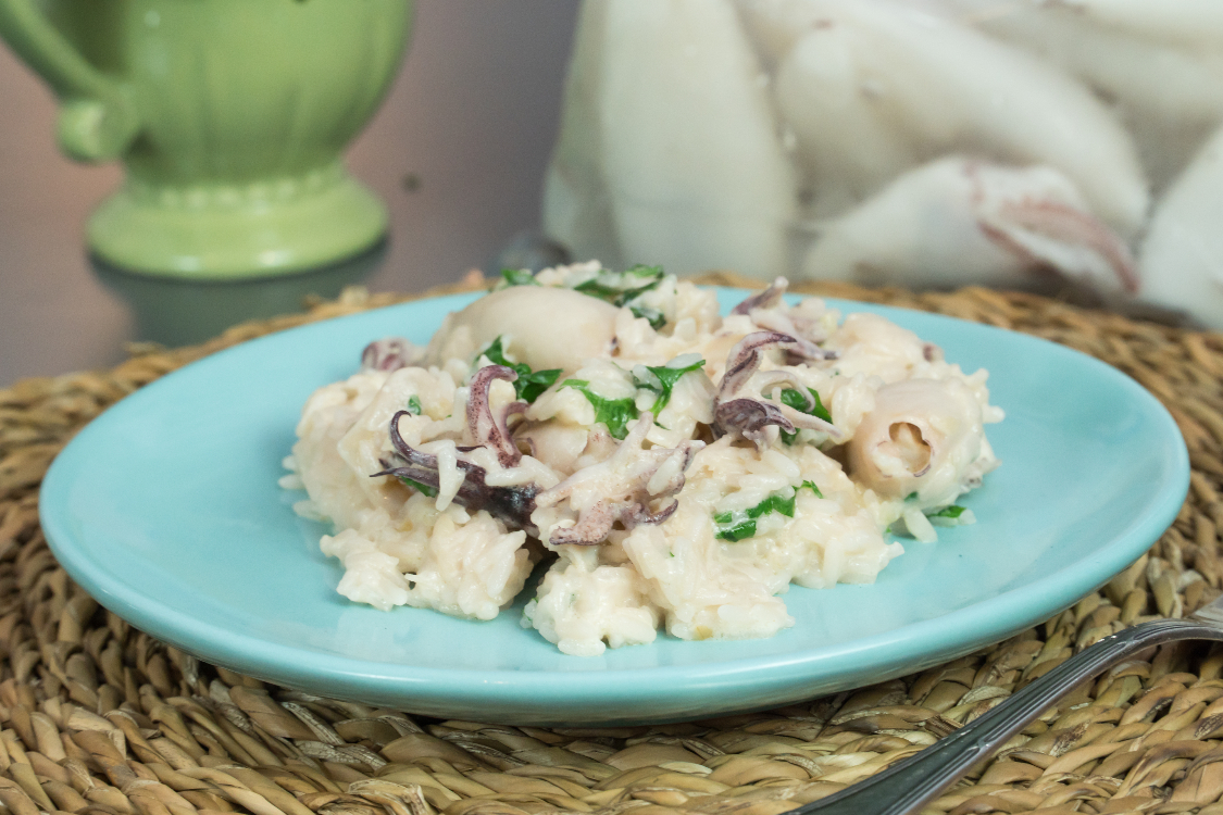 Arroz de lulas cremoso