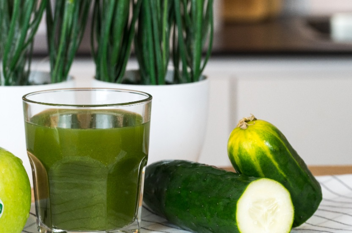 Sumo de pepino e maçã