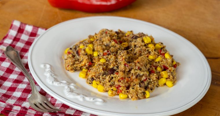 Receita de quinoa de frango com feijão