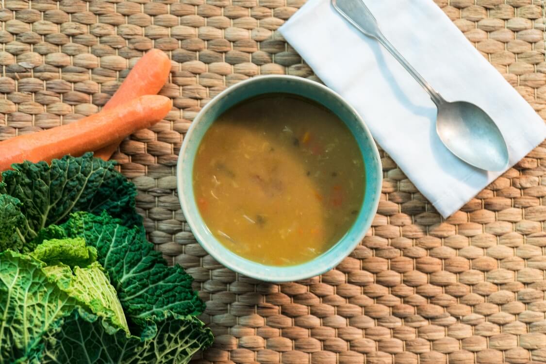 Creme de feijão, cenoura e lombardo