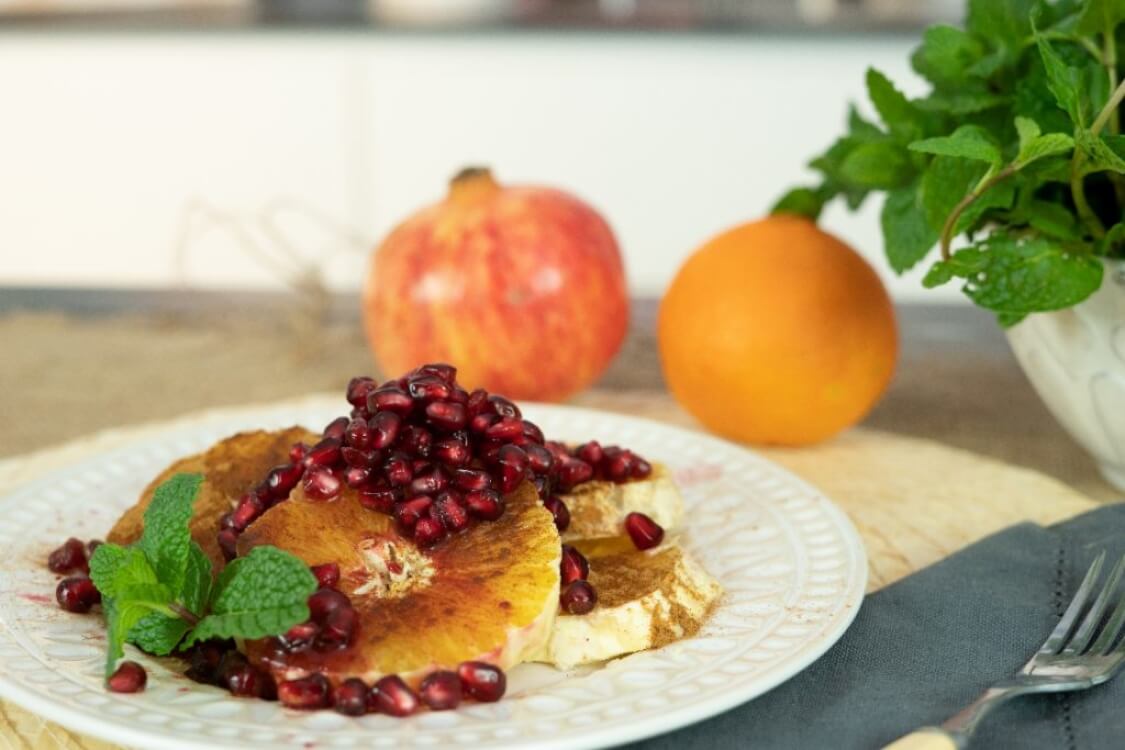 Laranja com canela e romã: uma sobremesa de fim de ano!
