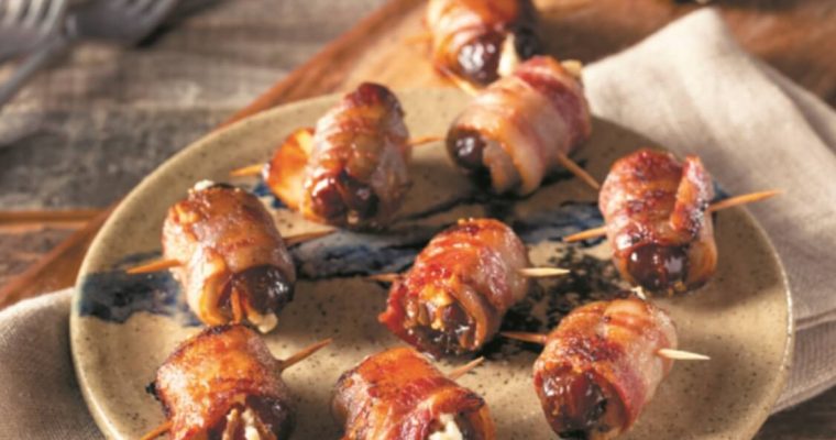 Tâmaras recheadas com bacon: a perfeita união entre o doce e o salgado!
