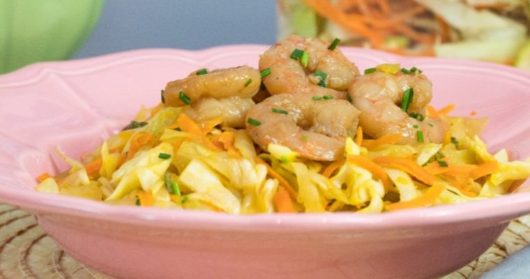 Gambas em cama de vegetais: saudável, saboroso e fácil de preparar!