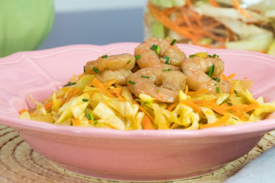 Gambas em cama de vegetais: saudável, saboroso e fácil de preparar!