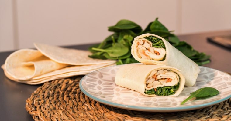 Wraps de frango com espinafres: uma receita fácil