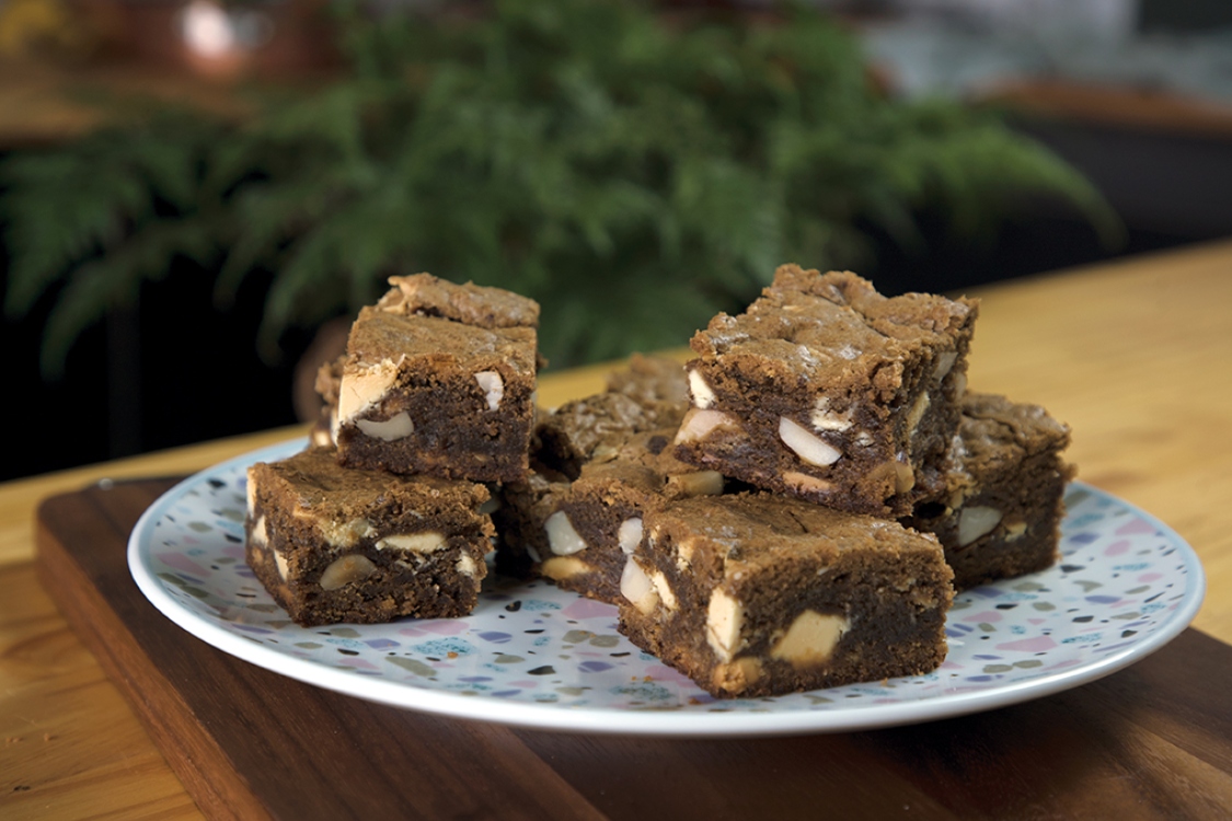 Brownie de chocolate branco: para adoçar um lanche de outono!