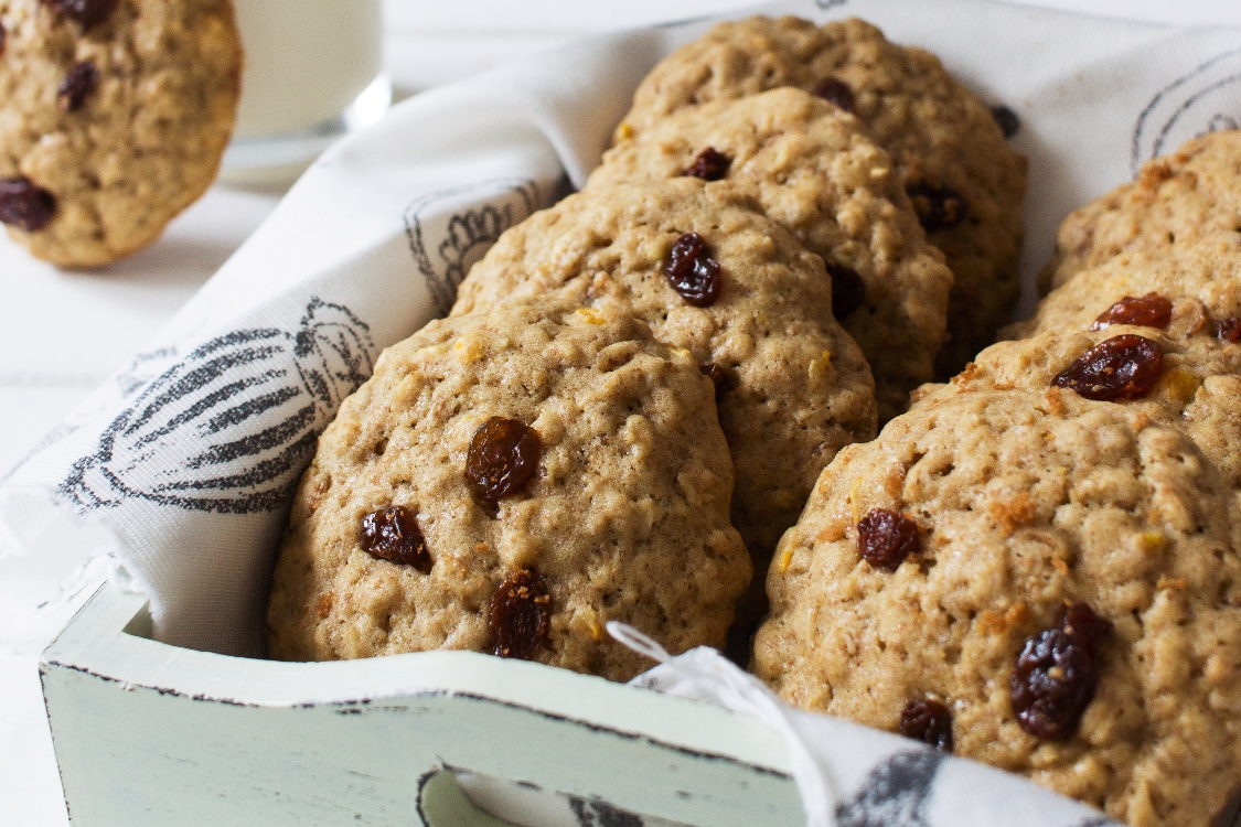 Bolachas de aveia e passas
