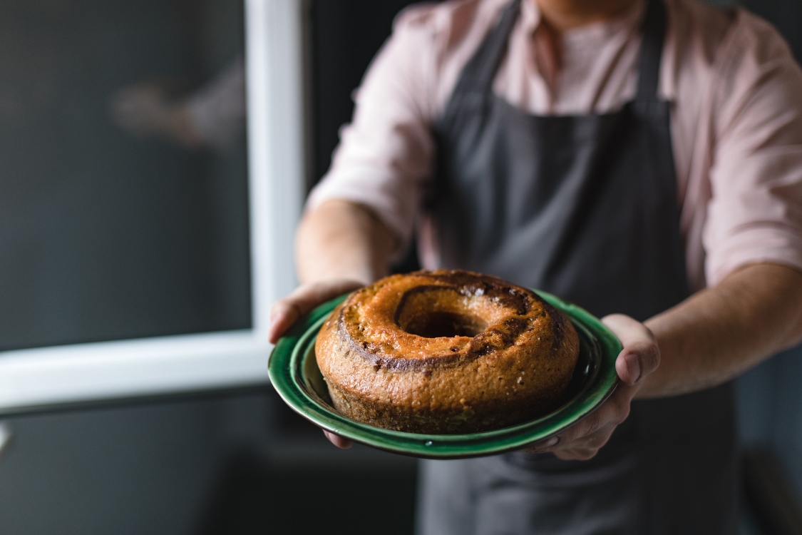 Bolo mármore com laranja