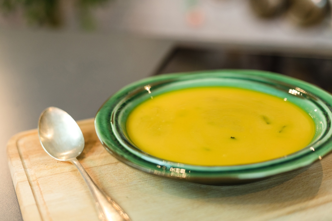 Creme de feijão e espinafres