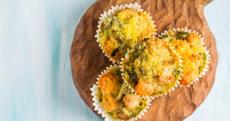 Muffins de cenoura e brócolos