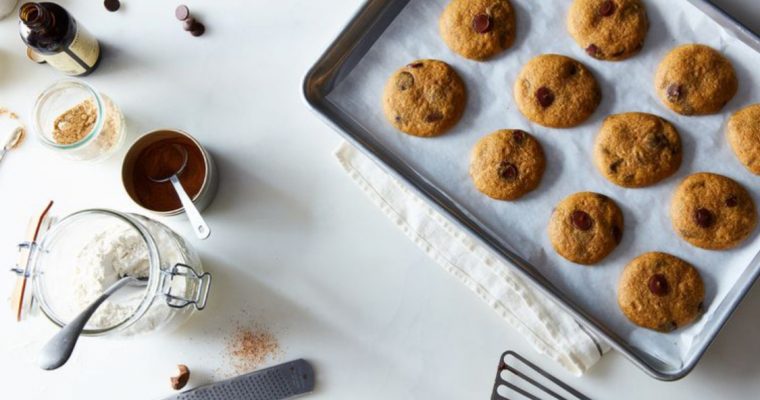 Bolachas de abóbora e chocolate