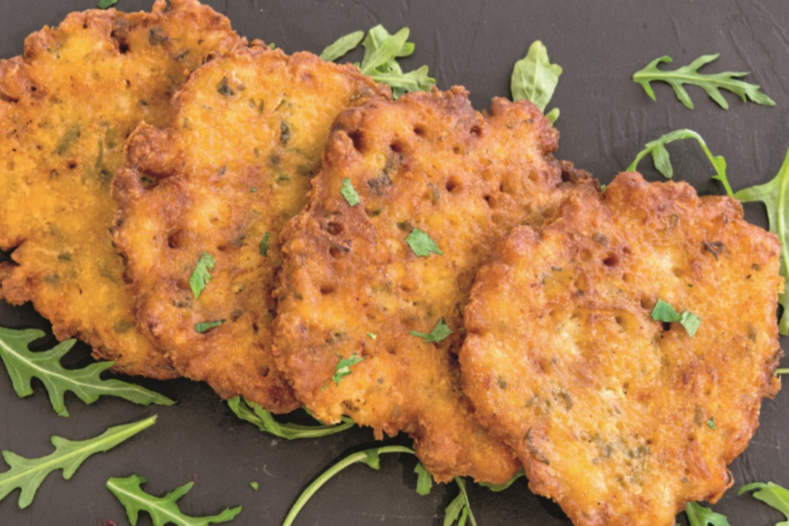 Pataniscas de bacalhau no forno