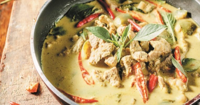 Caril verde de porco