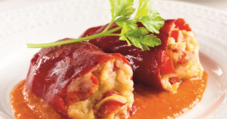 Pimento recheado com bacalhau e batata-doce