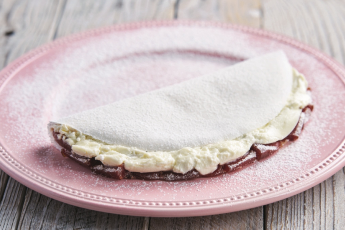 Tapioca de goiabada com queijo creme