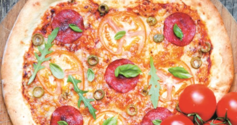 Pizza de salame coração