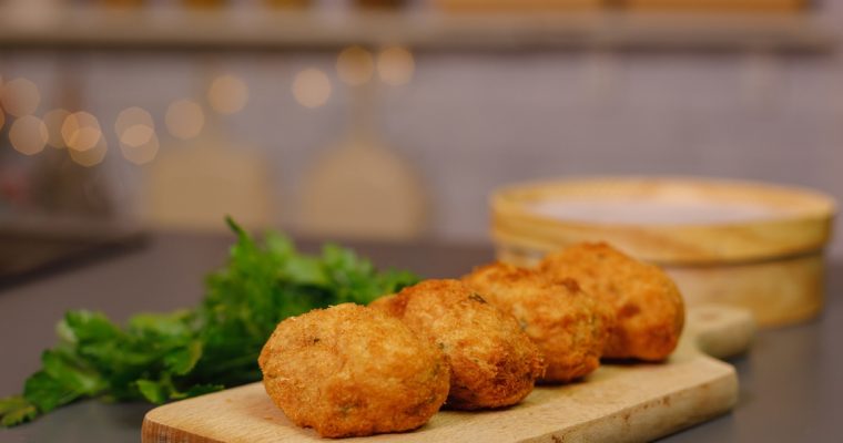 Pastéis de bacalhau e batata-doce